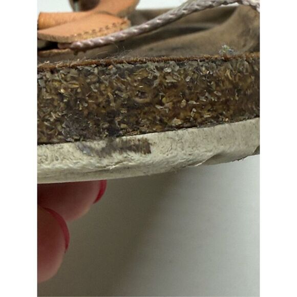 Cat & Jack Val Girl’s Tan Hook and Loop Open Toe Footbed Sandals Size 2 See Note - Picture 9 of 11